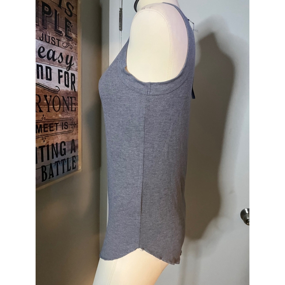 nwt womens gray tank top by nostalgia preshrunk very soft size large - Picture 4 of 9